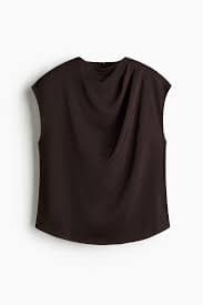 Women's Black/White patterned Cap-sleeved blouse | H&M IN