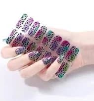 Leopard Glitter Rainbow Nail Polish Strips - SENA NAIL