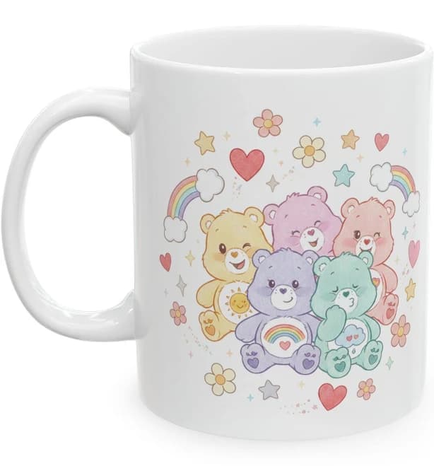Pastel Rainbow Kawaii Care Bears Mug