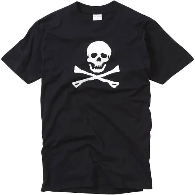 Skull and Crossbone Printed Cotton T-Shirt