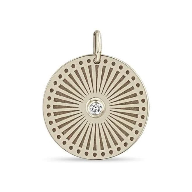 Zoë Chicco 14K Gold Sunbeam Medallion Disc Charm Pendant