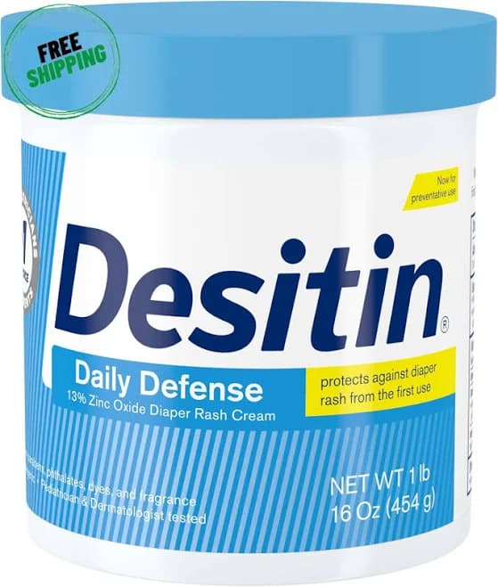 Desitin Daily Defense Baby Diaper Rash Cream with Zinc Oxide