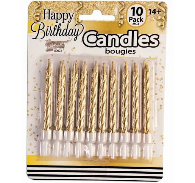 Forum Novelties Gold Happy Birthday Candles