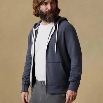 Faherty Men's High Standard Fleece Zip Hoodie