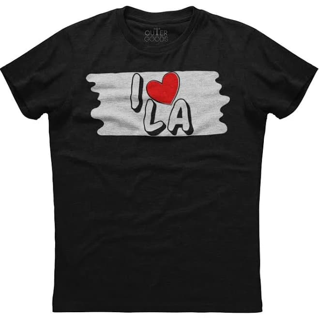 I Love La Los Angeles Novelty Mens Short Sleeve Cotton Black T-shirt