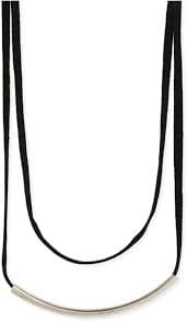 Amazon.com: Zad Nyx Double Layer Choker Necklace, Silver-Tone Bar Pendant, Black Statement Jewelry for Women: Clothing, Shoes & Jewelry