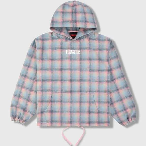 PLEASURES Sender Oversize Cotton Flannel Hoodie