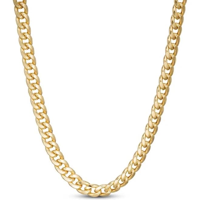 10K Yellow Gold 24" Hollow Cuban Chain Necklace