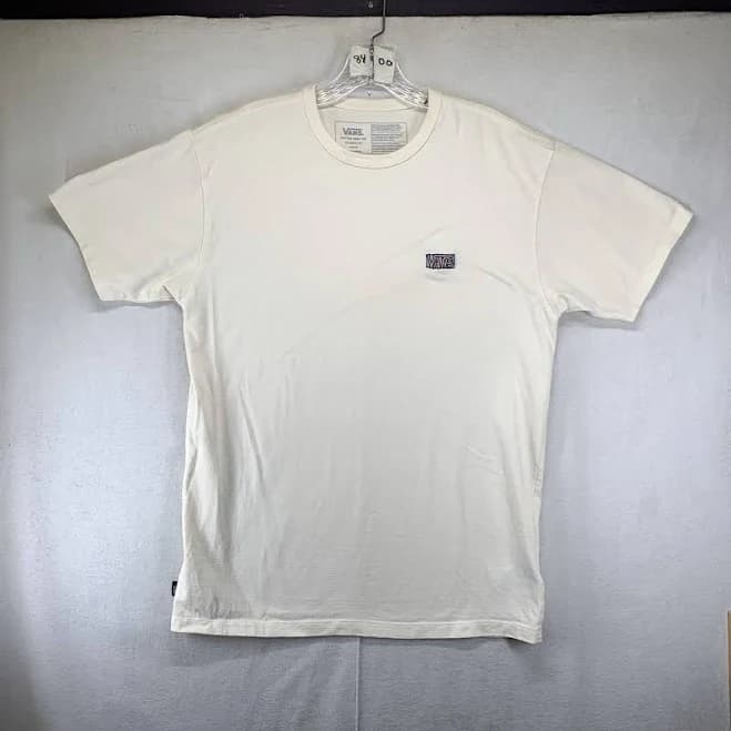 Vans "off The Wall" Logo Classic Fit T-shirt Medium Ivory 100% Cotton