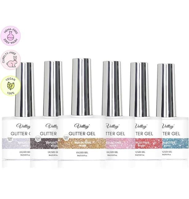 Hema-Free Reflective Glitter Gel Set