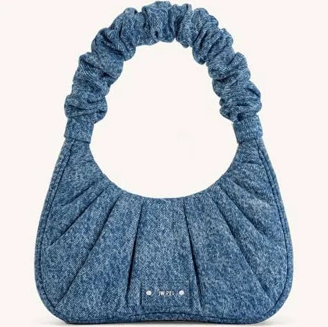 JW Pei Gabbi Ruched Denim Handbag