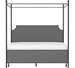 Lark Manor Aasif Upholstered Metal Canopy Bed