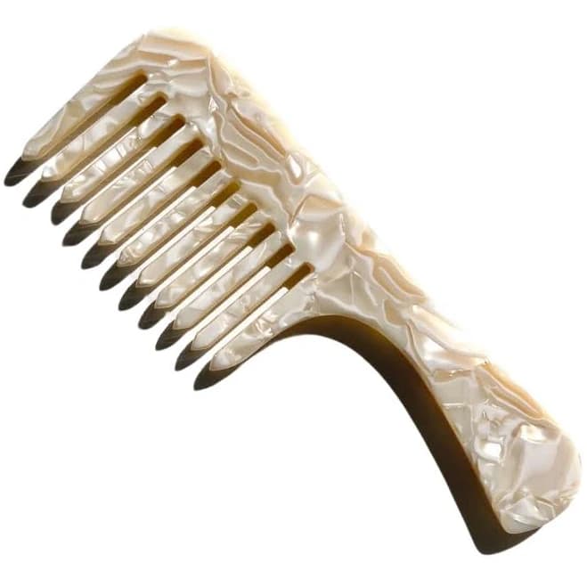 Wide Tooth Handle Eco-Friendly Blonde Acetate Hair Comb