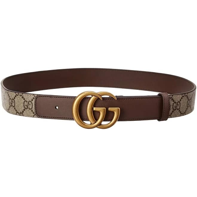 Gucci Gg Supreme Canvas & Leather Belt