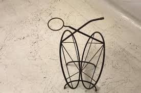 Magazine Rack with Cup Holder, Italian 1950 in Iron For Sale at 1stDibs