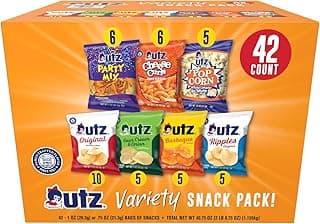 Snack Variety Pack Individual Snacks, Includes Potato Chips, Cheese Curls, Popcorn, and Party Mix, Crunchy Travel Snacks for Lunches, Vending Machines, and Enjoying on the Go (Pack of 42)