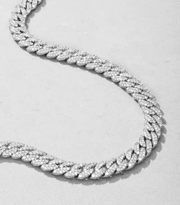 Men JAXXON Iced Out Cuban Link 10mm Silver Chain