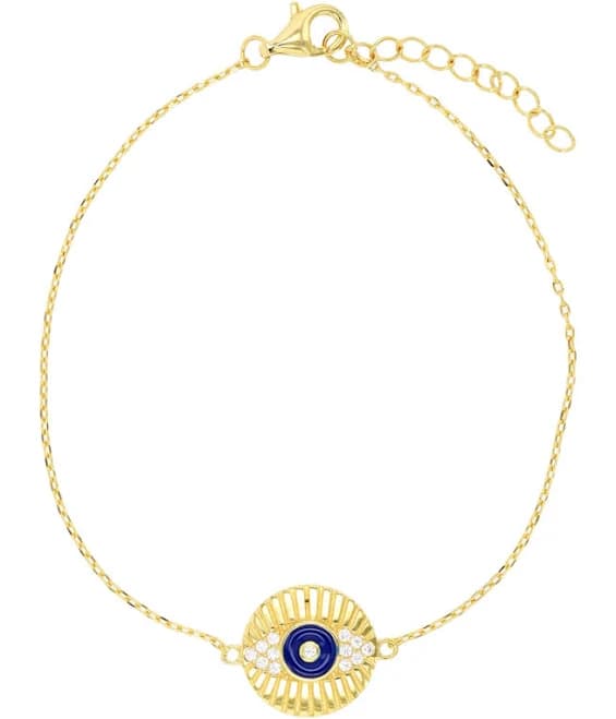 Macy's Evil Eye Anklet in 14K Gold Plated or Sterling Silver