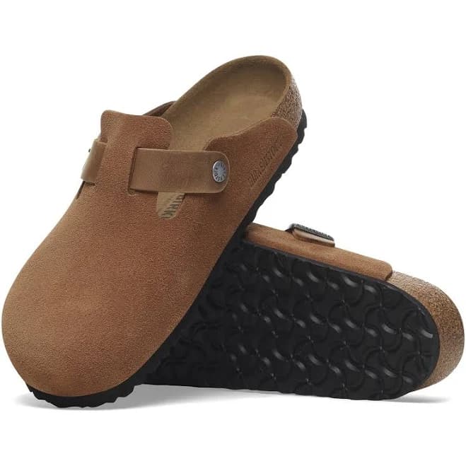 BIRKENSTOCK Boston Mixed Leather Cognac Clogs