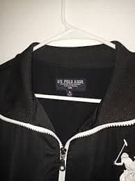 Vtg U.S. POLO ASSN. Mens XL Fullzip Track Top Black | eBay
