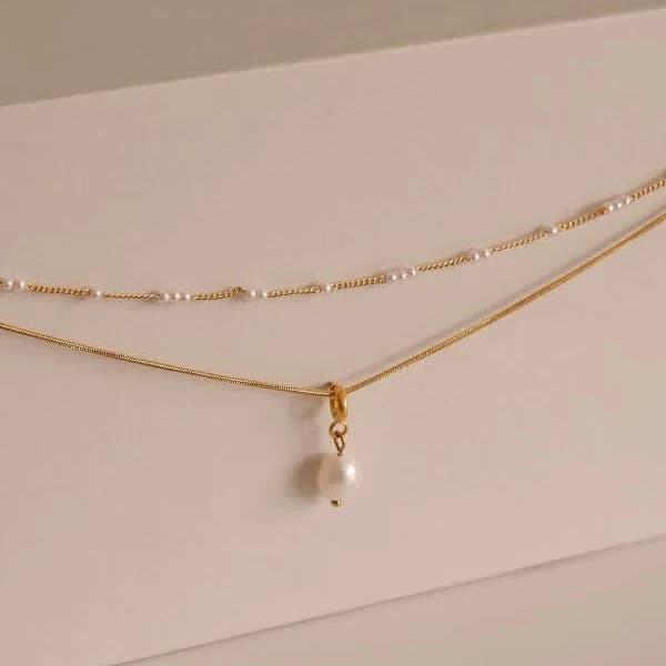 Dainty Freshwater Pearl Snake Chain Necklace