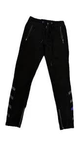 ZARA MAN Jogger Pants Black Reflective Stripe Blue Accent Size S 30 Mens
