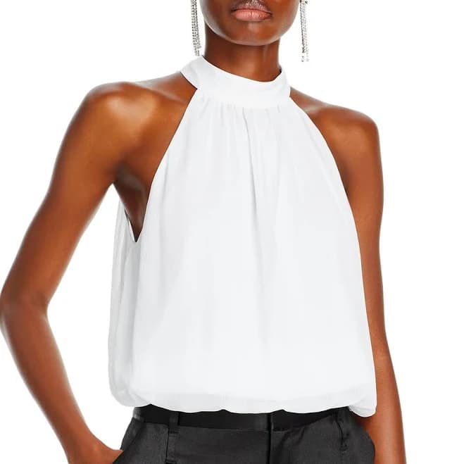 Alice + Olivia Women's Maris Halter-Neck Gathered Top