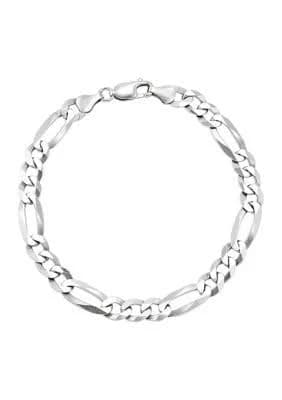 Macy's Men's Figaro Link Chain Bracelet in 18k Gold-Plated Sterling
