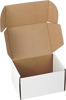 7"x5"x4" Shipping Boxes Set of 2, White Corrugated Cardboard Box Literature Mailer