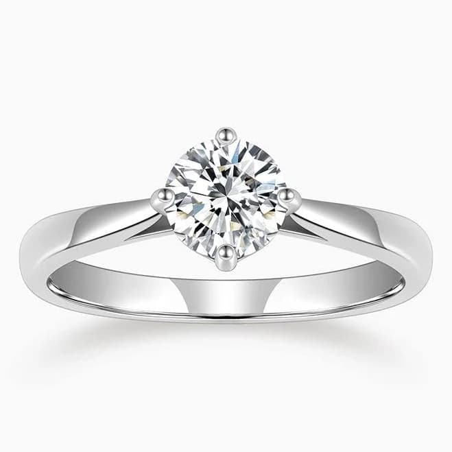 925 Sterling Silver Round-Cut 3.00 Carat Cubic Zirconia 6-Prong-Set Solitaire Engagement Bridal Wedding Band Ring for Women | Silver, Yellow Gold, Rose Gold