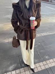 BJTZ Temperament Office Lady Hooded Design Faux Fur For Woman 2025 Trend New Lace-up Tie-waist Warm Winter Jacket - AliExpress 200000345