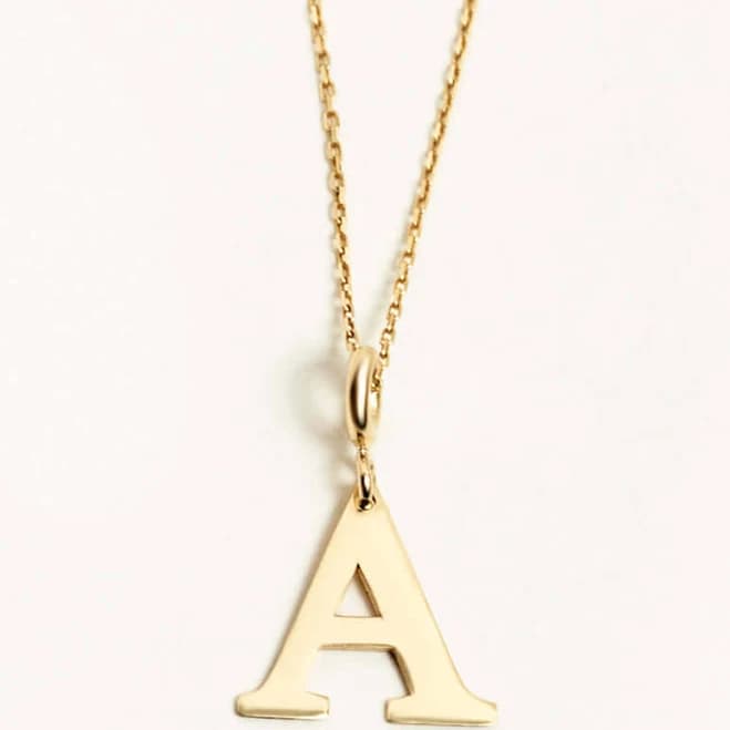 10K Solid Gold Initial Pendant Necklace