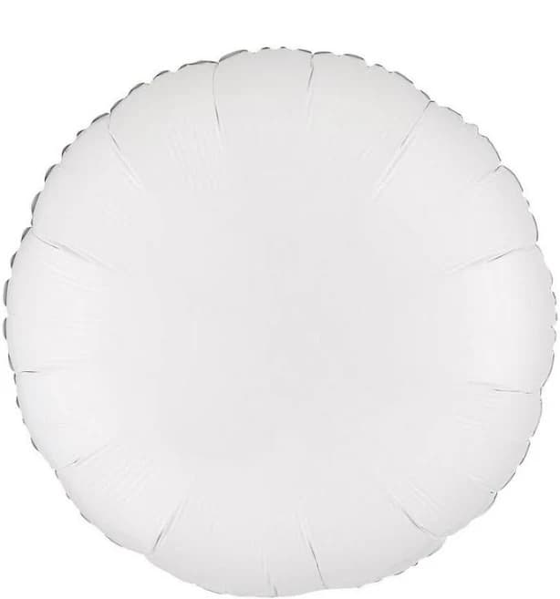 Brava White Round Foil Balloon