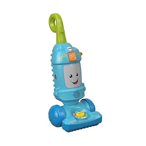 Toddler Toy Laugh & Learn Light-Up Learning Vacuum Musical Push Along for Pretend Play Infants Ages 1+ Years, FNR97