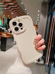 Asymmetric Wavy Shockproof Novelty Cases Solid Color Wavy Edge Anti-Drop Phone Case Compatible With Apple XR, 11, 12, 13, 14, 15, 16, 16 Plus, 13 Pro Max, 11 Pro, XR, XS, 12