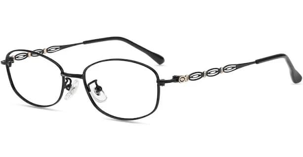 Firmoo Black Rectangle Prescription Glasses Metal Frame M37104