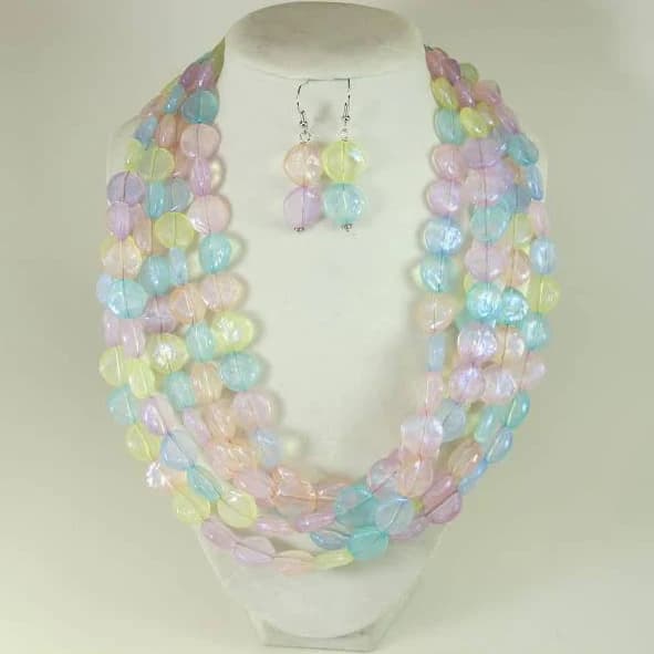 Chunky Beaded Rainbow Necklace