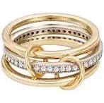 14k Gold and Silver Plated Connected 3-Piece Ring Stack