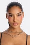 Down With The Clique Necklace And Earring Set - Silver | Fashion Nova