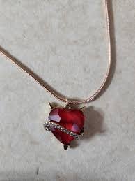 Betsey Johnson Red Devil Heart Necklace New | Mercari