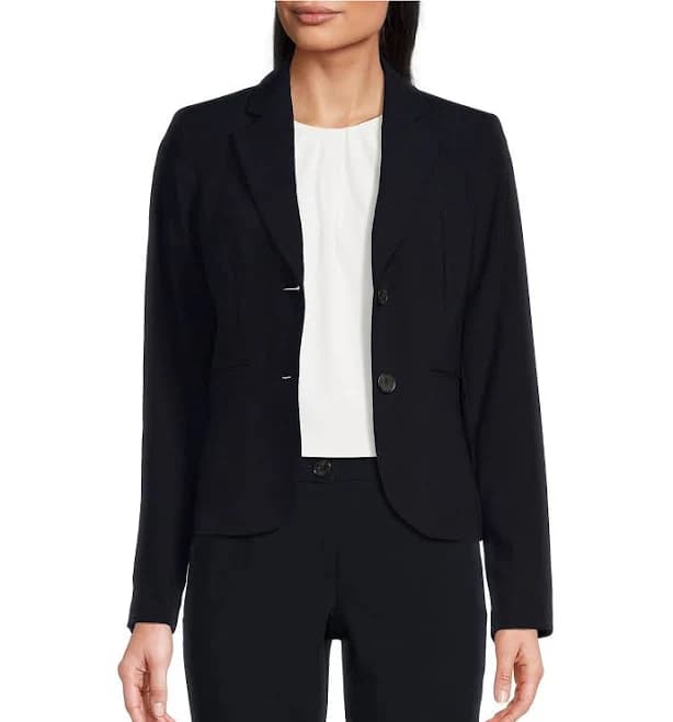 Donna Karan Women's Notch Collar Long Sleeve Blazer
