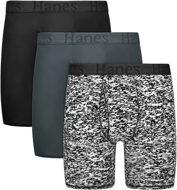 Hanes Men's SuperSoft Boxer Brief Underwear 3-Pack