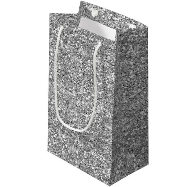 Silver Glitter Small Gift Bag