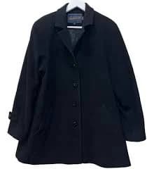 Vintage Pendleton Jacket Wool Pea Coat Satin Lined Women's Size 12 Dress Black