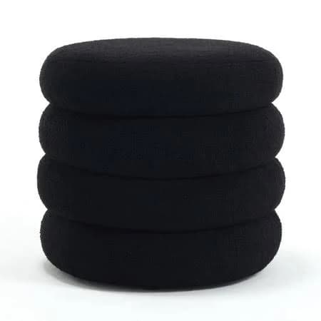 Zesthouse Round Boucle Storage Ottoman