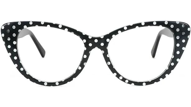 WhereLight Cateye Prescription Eyeglasses TR90 Full Rim Black Frame, Spring Hinges Blue Light Glasses