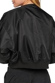 Amazon.com: Forever 21 Cropped Bomber Jacket BLACK X-Small : Clothing, Shoes & Jewelry