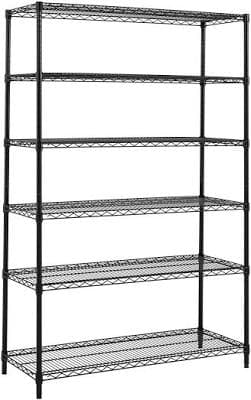 Hyper Tough 6-Tier Heavy Duty Black Wire Shelving Unit