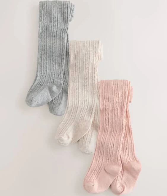 Next Pink Baby Tights 3-Pack