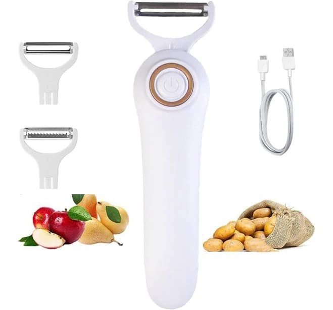 Starfrit Rotato Express 2.0 + 6 Replacement Blades | Updated Model - Electric Peeler (White)